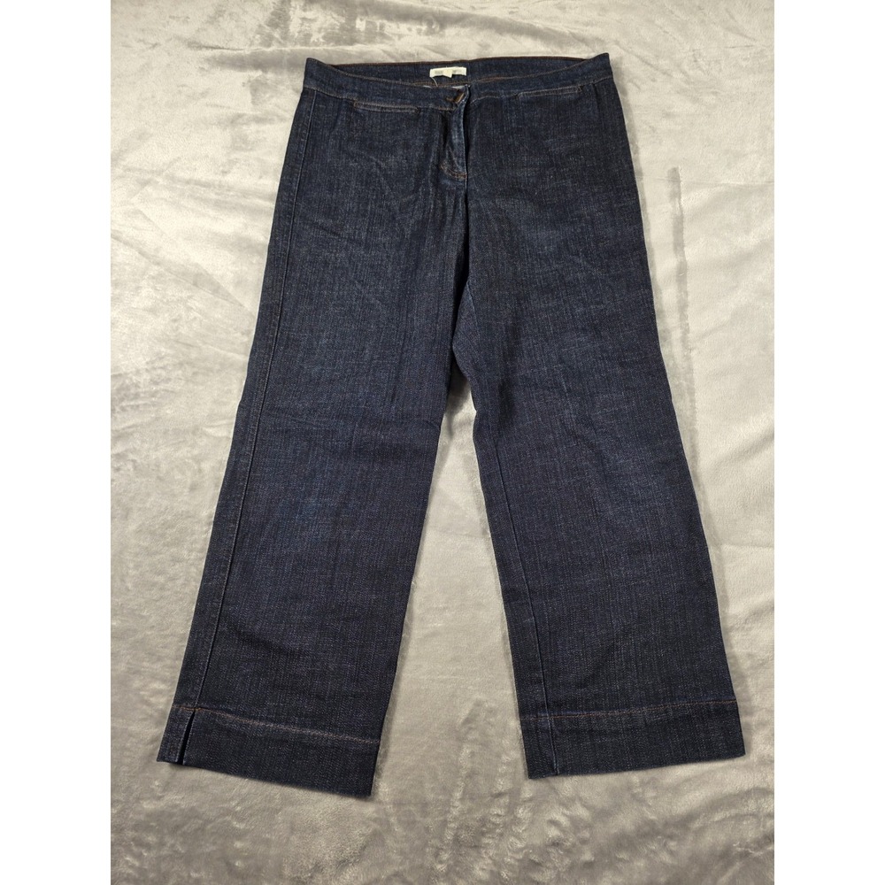 Eileen Fisher Capri Cropped Denim Stretch Jeans Women's Small Dark Wash 30x24